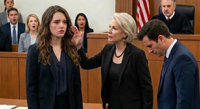 I stood in court with trembling hands, ready to tell the truth—until my mother-in-law stormed toward me. “You dared to fight me?!” she hissed, then slapped me