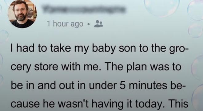 Lady Slammed Me for My Crying Baby at a Grocery Store, She Turned Red When She Heard My Reply